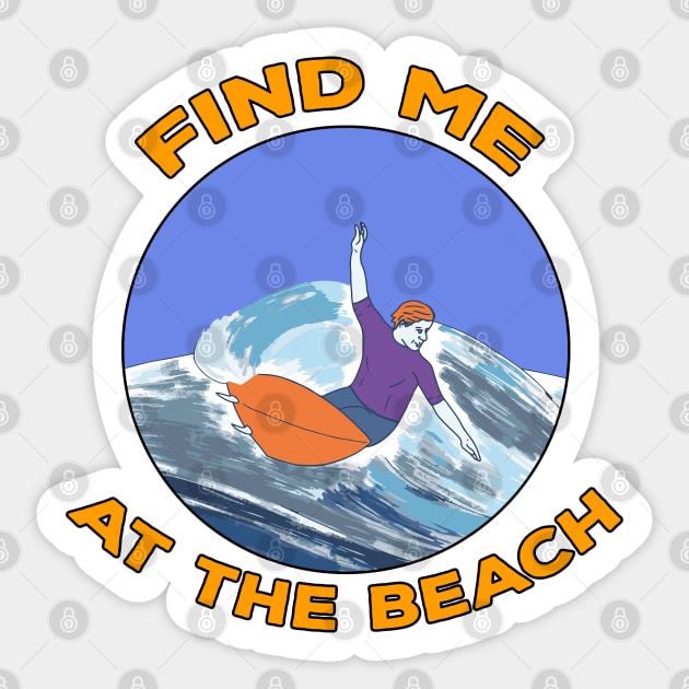 Find Me At The Beach Sticker by DiegoCarvalho